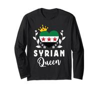 Syrian Queen Syria Flag Proud Syrian Woman Manga Larga