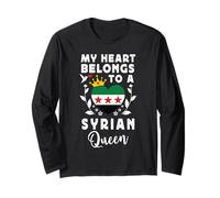 Syrian Queen Syrian Wife Girlfriend Syria Flag Manga Larga