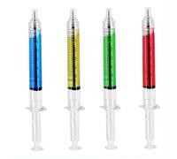 Syringa Bolígrafo Pen 4 Color Tinta Azul Auminoso Novedse Fun novedoso noveloso jeringa de sangre Pen para disfraces de enfermeras - 4 color