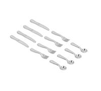Syrisora 1/12 Escala Miniatura Cuchillos Tenedores Cucharas 5 Paquetes Juego de Cena de Casa de Muñecas con Aleación No Tóxica para Casa de Muñecas Suministros de Cocina Cumpleaño (Plata)