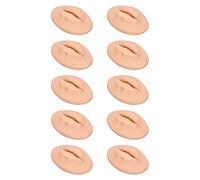 Syrisora 10PCS Labios de Práctica de Tatuaje Boca Abierta Labios Falsos 3D de Silicona para Entrenamiento de Tatuaje Semipermanente (Tono de piel oscuro)