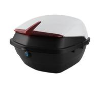 Syrisora Baúl de Viaje para Scooter, Impermeable, Resistente a Impactos, Gran Capacidad, Caja Trasera para Motocicleta con Diseño de Doble Sellado y Cierre a Presión, par (Blanca)