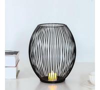 Syrisora Candelero de Hierro Forjado, Diseño de Jaula Minimalista para Decoración de Mesa (Tamaño grande)