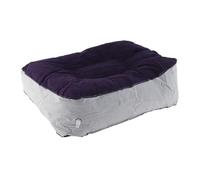 Syrisora Cojín hinchable de viaje para descansar los pies, almohada suave, cojín de viaje con bomba de aire (gris azul)