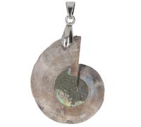 Syrisora Colgante de Amonita Fósil de Concha Vintage Hecho a Mano para | Piedra de Amonita Natural, Textura Fósil en Espiral, Adecuada para Amantes del Océano, Uso Informal o Formal, Joyería de