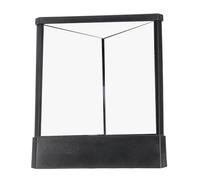 Syrisora Espejo sin Inversión, Espejo de Escritorio True Reflection con Doble Reflejo de para Maquillaje, Peinado, Cuidado de la Piel, Afeitado (Negro)