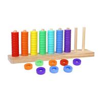 Syrisora Juego de Apilamiento de Clasificación de Colores de Madera, Anillos a Juego de 7 Colores para Niños a Partir de 3 Años con Secuenciación de Conteo (1 Pieza)