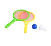 Syrisora Juego de Raquetas de Tenis de Bádminton para Niños, Juguetes Seguros de Material ABS para Niños, Juego Deportivo Liviano con 2 Raquetas, Pelota y Volante para Jugar en In