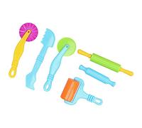 Syrisora Kit de Herramientas para Modelar Arcilla, Juego de 6 Piezas de Plástico con Moldes y Rodillos para Niños, Material Escolar de Arte, Herramientas para Manualidades