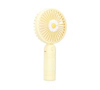 Syrisora Mini Fan Recargable del PDA con el Estampado de Flores Lindo, Plegable para el Viaje de Ministerio del Interior (Crisantemo amarillo (A))