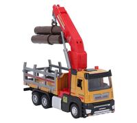 Syrisora Modelo de Camión Maderero de Aleación 1:32, Grúa de Transporte de Madera Fundida a Presión con Luces y Música Integradas, para Niños Pequeños y Coleccionistas (Amarilla)