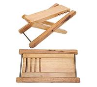 Syrisora Taburete de guitarra de bambú portátil plegable con pedal para instrumento musical que toca el reposapiés, accesorios de pedal de instrumento