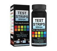 Syrisora Tiras Reactivas de Agua para Piscinas 7 en 1, 50 Piezas Pruebas Rápidas y Precisas de la Calidad del Agua para PH Cloro Bromo Dureza Ácido Cianúrico, con Tabla de Colores