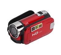 Syrisora Videocámara con Cámara de Video, Pantalla LCD de 2,7 Pulgadas, Rotación de 270 Grados, Cámara Digital con Zoom de 16X, con Flash Incorporado e Interfaz USB, para Grabación de (Roja)