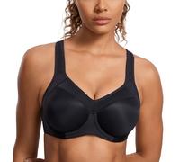 SYROKAN Sujetador Deportivo Alto Impacto con Aros y Forro Ligero para Mujer Negro 2 105G