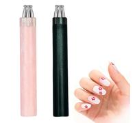 SYRQUX 2 Piezas Bolígrafos Para Uñas Con Forma De Flor De 5 Pétalos, Herramienta De Diseño De Arte Floral Un Solo Trazo Para Pintar Y Esculpir, Para Punteado De Uñas Para Principiantes(Negro/Rosa)
