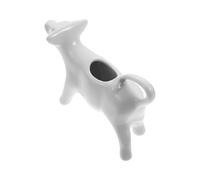 Syrup Container, Heat Resistant Cartoon Cow Shape Creamer Pitcher, Ceramic Small Cream Container for Camping, Picnic, Barbecue, Portable Syrup Jar for Home Use and Outdoor Activities, 13.50x3.50x7.50