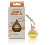 SYS Aromas Ambientador Coche Canela-Naranja Gota - Sin Alcohol - Aroma Cítrico y Especiado - Elimina Malos Olores - Larga Duración - Fabricado en España - 6ml