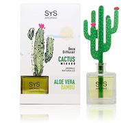 SYS Aromas Ambientador Decorativo Cactus - Fragancia Duradera Aloe Vera y Bambú - Aromatizador de Hogar, Oficina y Baño - 90 ml