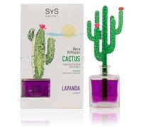 SYS Aromas Ambientador Decorativo Cactus - Fragancia Duradera Lavanda - Aromatizador de Hogar, Oficina y Baño - 90 ml