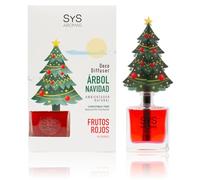 SYS Aromas Ambientador Decorativo Difusor Árbol de Navidad Frutos Rojos - Fragancia Dulce y Afrutada - Aroma Vibrante, Alegre y Festivo - Larga Duración - Ideal para Hogar, Oficina y Regalo - 90 ml