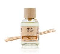 SYS Aromas Ambientador Mikado Canela y Vainilla - Difusor con Varillas de Ratán - Larga Duración - Ideal para Hogar, Oficina, Baño - 50 ml con 8 Varillas