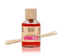 SYS Aromas Ambientador Mikado Chicle - Difusor con Varillas de Ratán - Larga Duración - Ideal para Hogar, Oficina, Baño - Fabricado en España - 50 ml con 8 Varillas