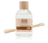 SYS Aromas Ambientador Mikado Coco - Difusor con Varillas de Ratán - Larga Duración - Ideal para Hogar, Oficina, Baño - Fabricado en España - 100 ml con 8 Varillas