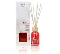 SYS Aromas Ambientador Mikado Frutos Rojos - Difusor con 8 Varillas de Ratán - Larga Duración - Marmol Collection - Ideal para Hogar, Oficina, Baño - 50 ml