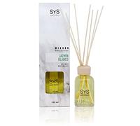 SYS Aromas Ambientador Mikado Jazmín Blanco - Difusor con 8 Varillas de Ratán - Larga Duración - Marmol Collection - Ideal para Hogar, Oficina, Baño - 100 ml