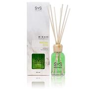 SYS Aromas Ambientador Mikado Manzana Ácida - Difusor con 8 Varillas de Ratán - Larga Duración - Marmol Collection - Ideal para Hogar, Oficina, Baño - 50 ml