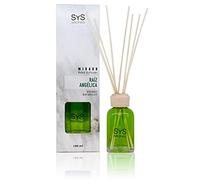 SYS Aromas Ambientador Mikado Raíz Angélica - Difusor con 8 Varillas de Ratán - Larga Duración - Marmol Collection - Ideal para Hogar, Oficina, Baño - 100 ml