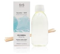 SYS Aromas Ambientador Recambio Cielo Boreal - Recarga para Difusor con Varillas - Aroma Amaderado y Dulce - Fragancia Duradera Bergamota, Vainilla y Madera - 200 ml con 8 Varillas