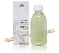 SYS Aromas Ambientador Recambio Mikado Aloe Vera y Bambú - Aroma Herbal - Recarga para Difusor con Varillas - Larga Duración - Ideal para Hogar, Oficina, Baño - 200 ml con 8 Varillas