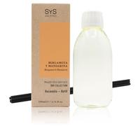 SYS Aromas Ambientador Recambio Mikado Bergamota y Mandarina 1991- Recarga para Difusor con Varillas - Larga Duración - Ideal para Hogar, Oficina, Baño - 200 ml con 5 Varillas