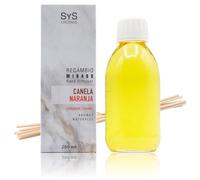 SYS Aromas Ambientador Recambio Mikado Canela y Naranja - Notas Afrutadas y Dulces - Recarga para Difusor con Varillas - Larga Duración - Ideal para Hogar, Oficina, Baño - 200 ml con 8 Varillas
