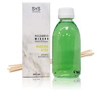 SYS Aromas Ambientador Recambio Mikado Manzana Ácida - Aroma Afrutado y Ácido - Recarga para Difusor con Varillas - Larga Duración - Ideal para Hogar, Oficina, Baño - 200 ml con 8 Varillas