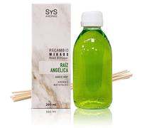 Recambio Ambientador Mikado Raíz Angélica 200ml + Palos Mármol SYS Aromas. Notas herbales. Fragancia duradera.