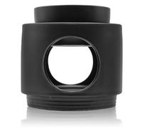 SYS Aromas Quemador de Aceites Esenciales de Cerámica Negro Noir - Lámpara Aromática y Difusor de Aromaterapia para Esencias y Ceras - Estilo Nórdico Minimalista para Decoración del Hogar