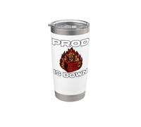 SysAdmin Prod Is Down Server On Fire DevOps Tech Humor Vaso térmico de acero inoxidable de doble pared