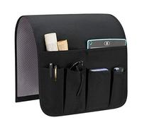 SYSOV Organizador de reposabrazos de sofá, soporte de control remoto para sofá reclinable, organizador de silla con 5 bolsillos para revista, tablet, teléfono, iPad