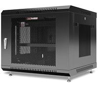 Sysracks Gabinete de red 9U de 24 pulgadas de profundidad para servidores, con ventilador, regleta de alimentación, estantes, pies, entradas de cable resistentes al polvo y otros accesorios