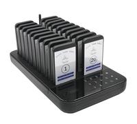 System Cercapersone per Ristorante con 20 Pager Clienti, Portata Wireless 500m, 3 Modalità Di Avviso Bip Flash Vibrazione, System Resistente A Olio E Acqua per Bar, Food Truck, Clinica E Pub