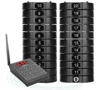 System De Buscapersonas Para Restaurante, 500m Pagers Inalámbricos 10/20/30 Unidades, 3 Modos De Alerta Y 999 Canales, Avisador Coaster Para Gestión De Colas En Café, Bar, Clínica Y Food Cou 20pagers