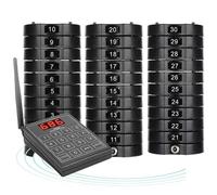 System De Buscapersonas Para Restaurante, 500m Pagers Inalámbricos 10/20/30 Unidades, 3 Modos De Alerta Y 999 Canales, Avisador Coaster Para Gestión De Colas En Café, Bar, Clínica Y Food Cou 30pagers