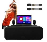 System De Karaoke Portátil En Casa: Pantalla Táctil De 10,1", 2 Micrófonos Inalámbricos, Dispositivo Plegable De 90°, Control De Voz Y Aplicaciones, 27 Idiomas, Entradas HDMI/USB, For La Familia(500G)