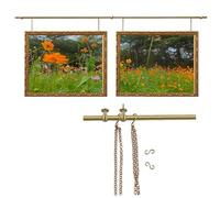 System de riel de latón para colgar cuadros, Kit ajustable para colgar arte, Kit para paredes de galería, Riel de exhibición artística para pinturas, espejos y pósteres(70cm/27.6in)
