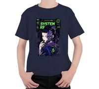 System RE Error 404 Cyborg Geisha Japan Y2K - Camiseta infantil, azul marino, 152