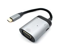 System-S Adaptador 3 en 1 VGA DB-15 Hembra y 2 Puertos USB 3.1 Tipo C Hembra a Conector Tipo C Macho en Gris