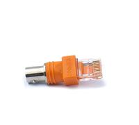 System-S Adaptador coaxial RJ45 Macho a BNC Hembra 50 ohmios Cable en Naranja